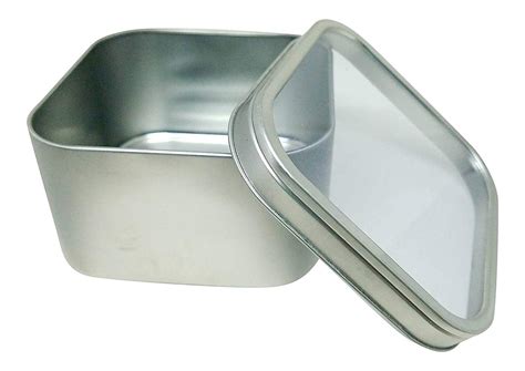 square metal strong box with lid|metal containers with lids.